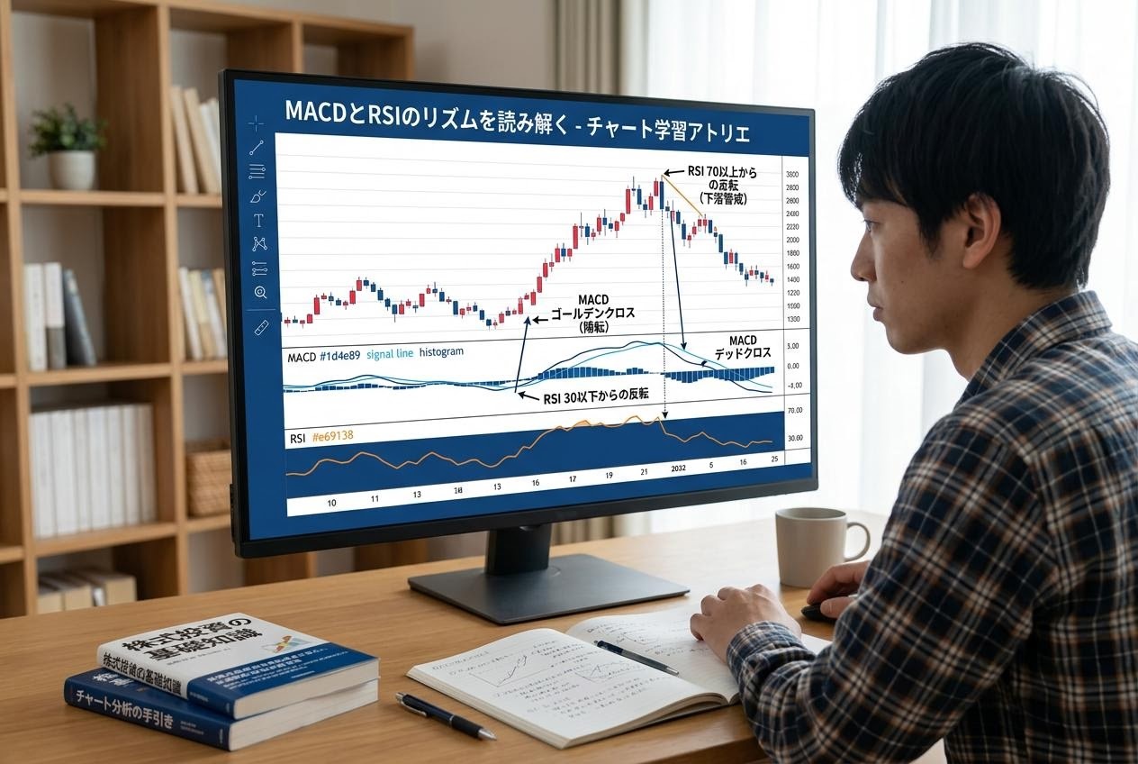 RSIとMACDを同時に見るときの注意点の説明画像